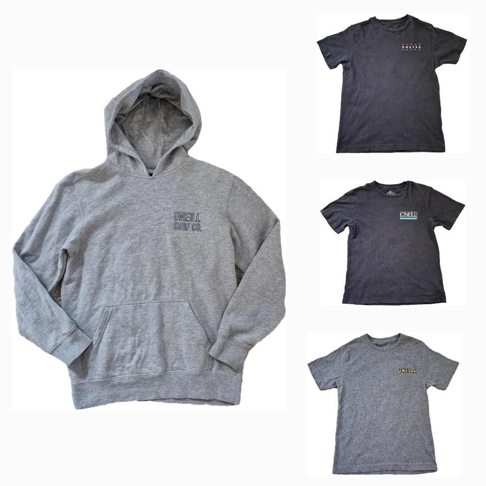 O'Neill Boys Medium Bundle – 3 T-Shirts & 1 Pullover Hoodie - GUC